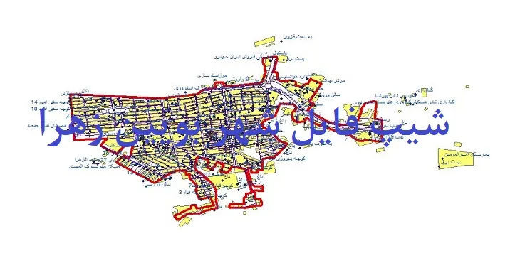 دانلود نقشه شیپ فایل (لایه GIS) شهر بویین زهرا
