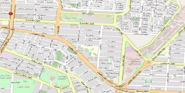 جدیدترین نقشه pdf شهر کرج