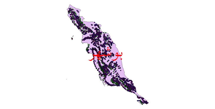 شیپ فایل جمعیت نقاط شهری و روستایی استان بوشهر از سال 35 تا 95
