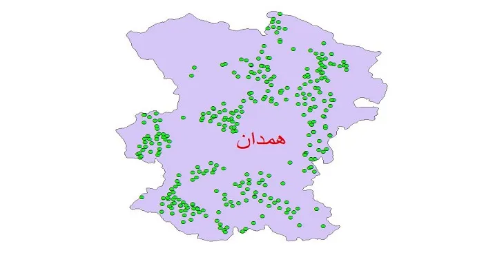 دانلود نقشه شیپ فایل کیفیت آب چاه های استان همدان