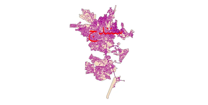 دانلود نقشه شیپ فایل شبکه معابر شهر سنندج