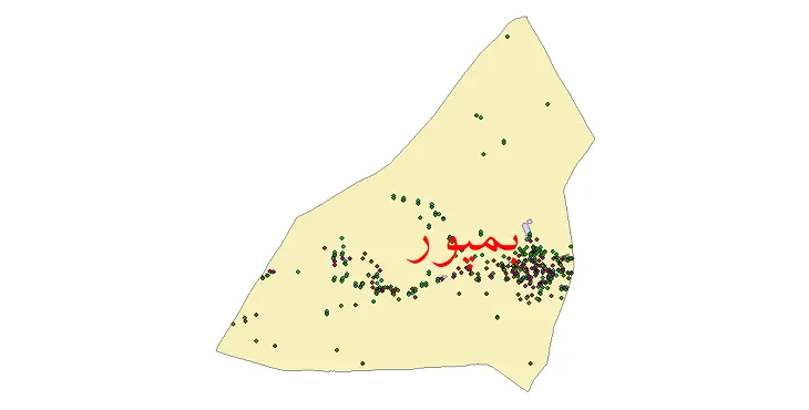 شیپ فایل جمعیت نقاط شهری و روستایی شهرستان بمپور از سال 1335 تا 1395