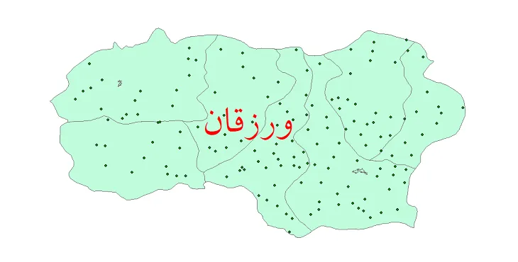 شیپ فایل تقسیمات سیاسی شهرستان ورزقان + فایل pdf