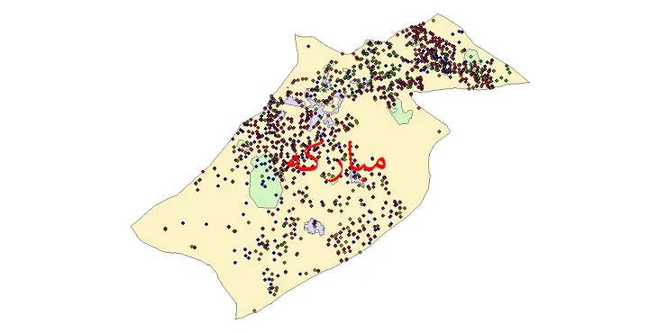 شیپ فایل جمعیت نقاط شهری و روستایی شهرستان مبارکه از سال 1335 تا 1395