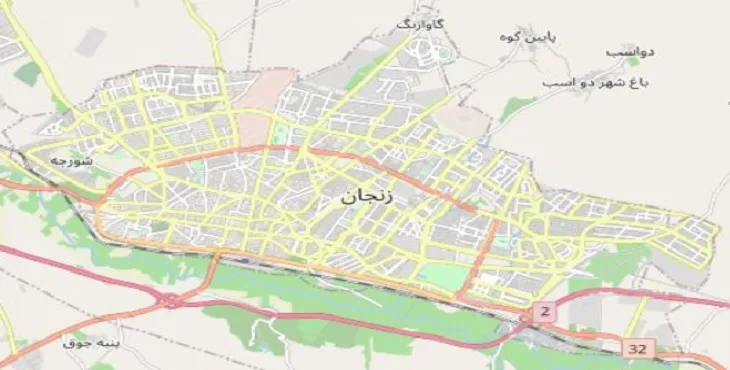 جدیدترین نقشه pdf شهر زنجان