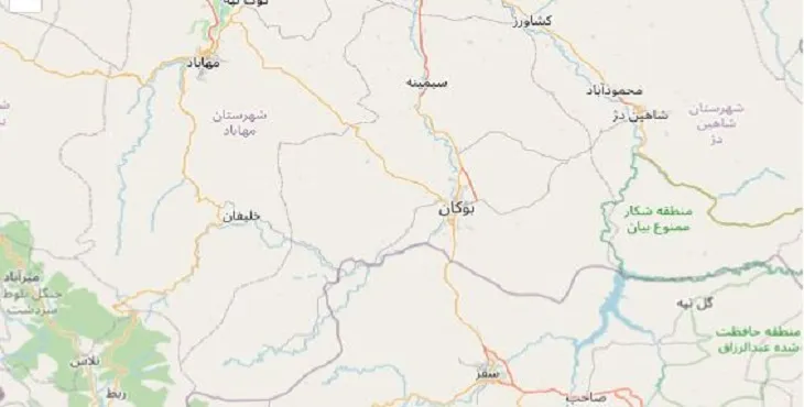 جدیدترین نقشه pdf شهرستان بوکان