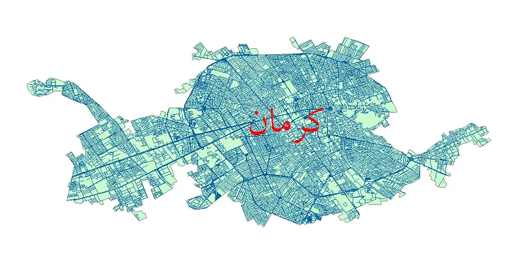 جدیدترین نقشه شیپ فایل شبکه معابر شهر کرمان + pdf