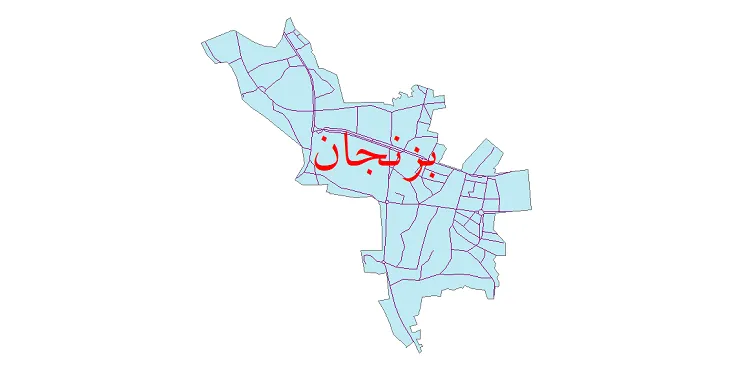 جدیدترین نقشه شیپ فایل شبکه معابر شهر بزنجان + pdf