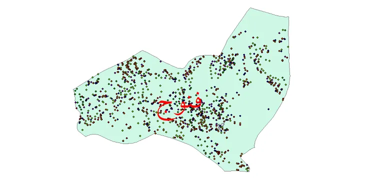 شیپ فایل جمعیت نقاط شهری و روستایی شهرستان فنوج از سال 1335 تا 1395