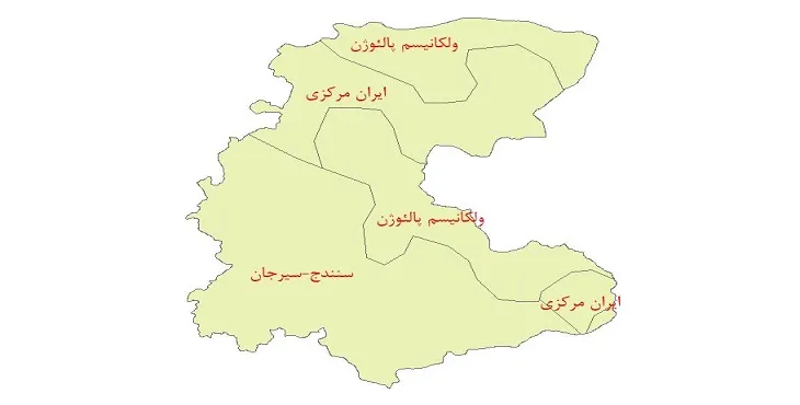 نقشه شیپ فایل ساختار زمین ساختی استان مرکزی