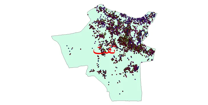 شیپ فایل جمعیت نقاط شهری و روستایی شهرستان تفت از 35 تا 95