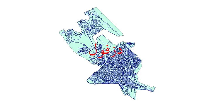 جدیدترین نقشه شیپ فایل شبکه معابر شهر دزفول + pdf