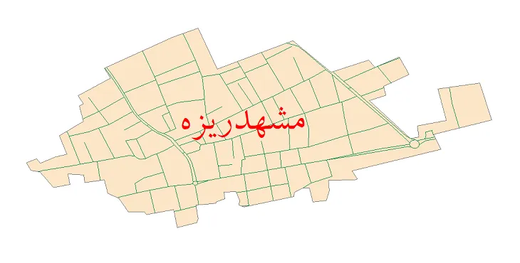 جدیدترین نقشه شیپ فایل شبکه معابر شهر مشهدریزه + pdf
