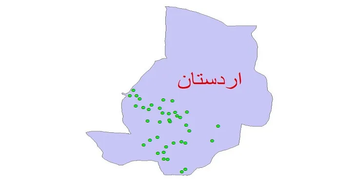 دانلود نقشه شیپ فایل کیفیت آب چاه های شهرستان اردستان