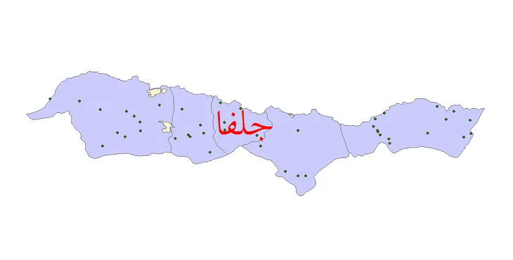 دانلود نقشه شیپ فایل (GIS) تقسیمات سیاسی شهرستان جلفا سال 1400