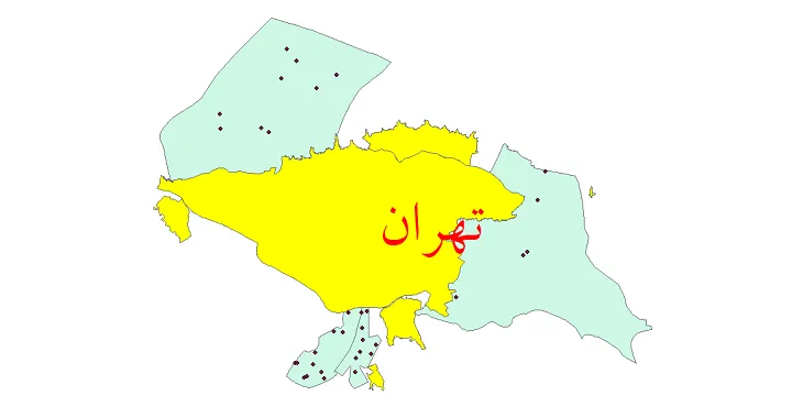شیپ فایل تقسیمات سیاسی شهرستان تهران + فایل pdf