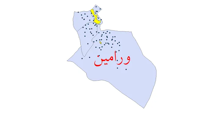 شیپ فایل تقسیمات سیاسی شهرستان ورامین + فایل pdf