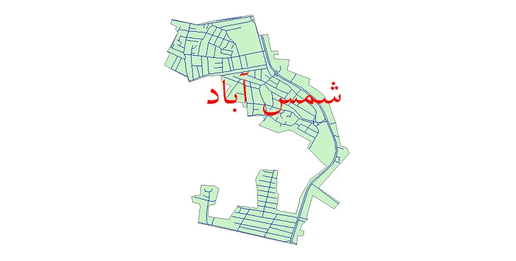 جدیدترین نقشه شیپ فایل شبکه معابر شهر شمس آباد + pdf