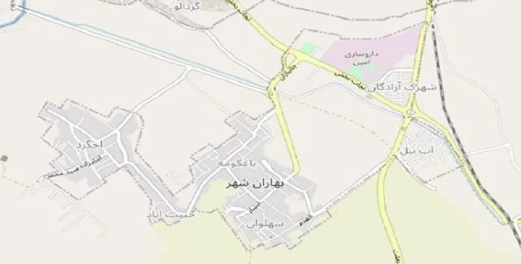 جدیدترین نقشه pdf شهر بهاران