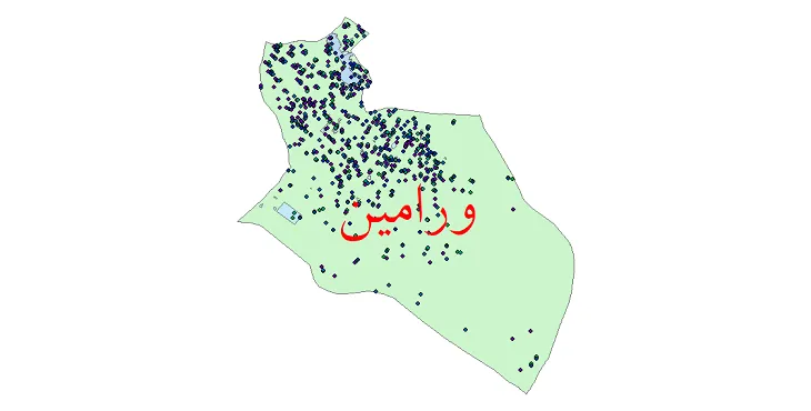 شیپ فایل جمعیت نقاط شهری و روستایی شهرستان ورامین از سال 1335 تا 1395