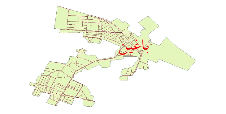 جدیدترین نقشه شیپ فایل شبکه معابر شهر باغین + pdf