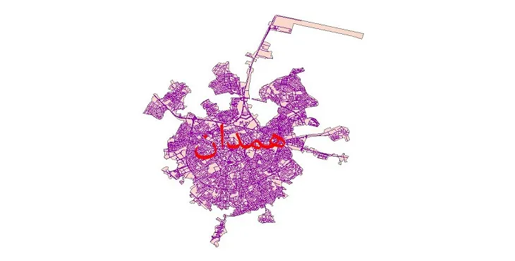 جدیدترین نقشه شیپ فایل شبکه معابر شهر همدان + pdf