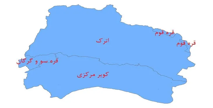 نقشه شیپ فایل حوضه های آبریز استان خراسان شمالی