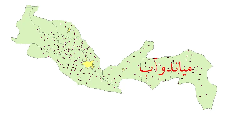 شیپ فایل تقسیمات سیاسی شهرستان میاندوآب + فایل pdf