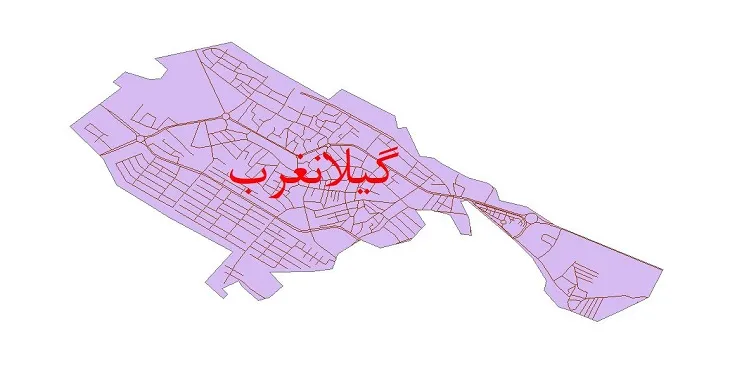 جدیدترین نقشه شیپ فایل شبکه معابر شهر گیلانغرب + pdf