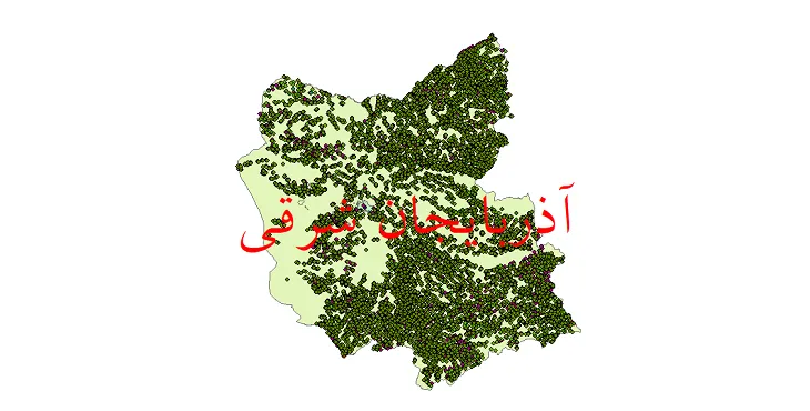 شیپ فایل جمعیت نقاط شهری و روستایی استان آذربایجان شرقی از سال 35 تا 95