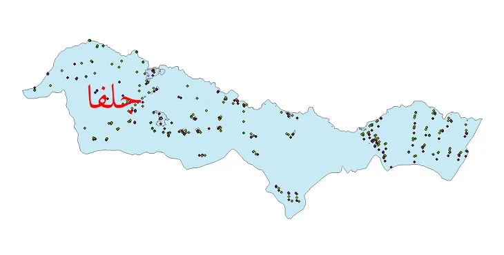 دانلود نقشه جمعیت نقاط شهری و روستایی شهرستان جلفا از سال 1335 تا 1395