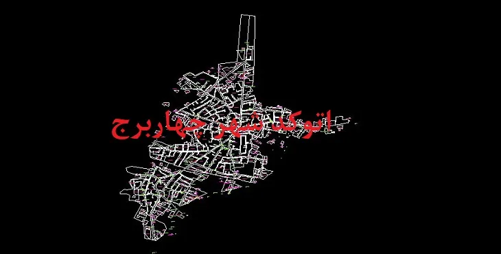 نقشه اتوکد شهر چهاربرج