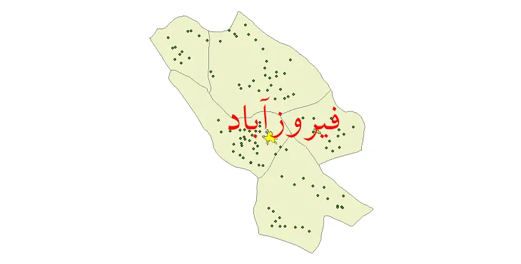 دانلود نقشه شیپ فایل (GIS) تقسیمات سیاسی شهرستان فیروزآباد سال 1400