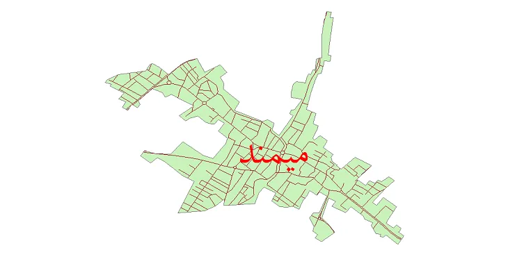 دانلود نقشه شیپ فایل شبکه معابر شهر میمند