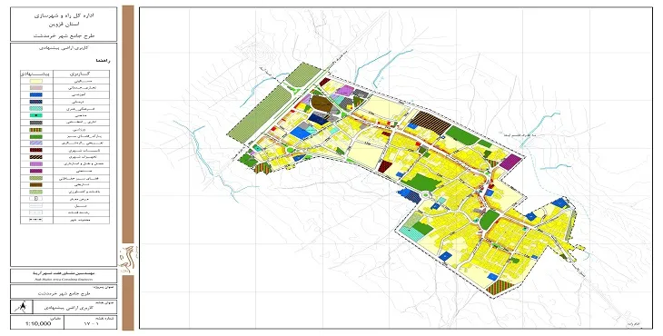 نقشه کاربری اراضی شهر خرمدشت | با کیفیت بالا