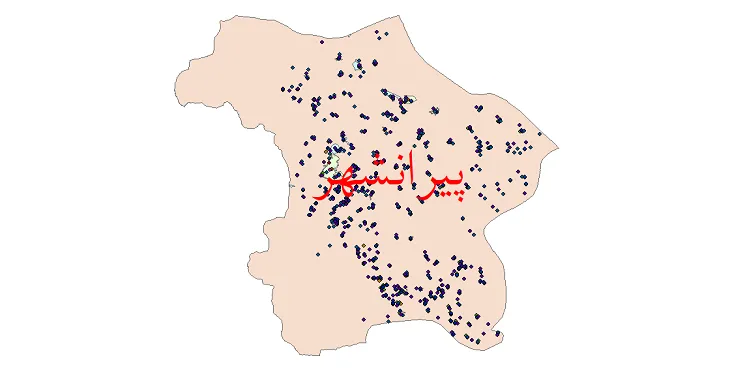 شیپ فایل جمعیت نقاط شهری و روستایی شهرستان پیرانشهر از سال 1335 تا 1395