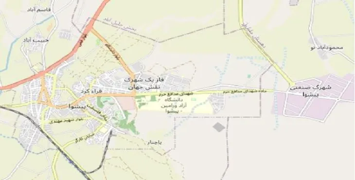 جدیدترین نقشه pdf شهر پیشوا