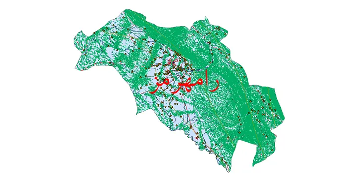 دانلود نقشه های شیپ فایل شهرستان رامهرمز + کاملترین لایه GIS