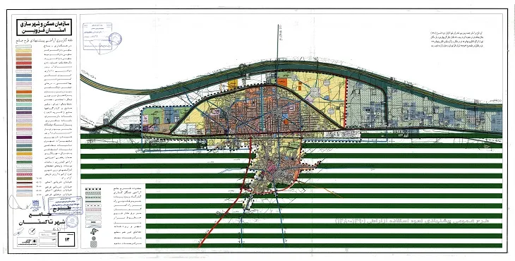 نقشه کاربری اراضی شهر تاکستان | با کیفیت بالا
