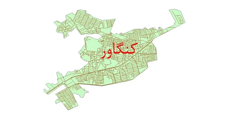 جدیدترین نقشه شیپ فایل شبکه معابر شهر کنگاور + pdf