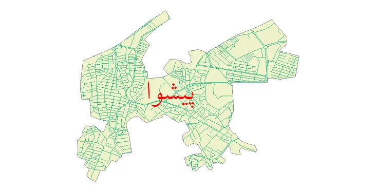 جدیدترین نقشه شیپ فایل شبکه معابر شهر پیشوا + pdf