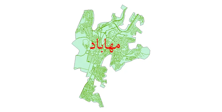 جدیدترین نقشه شیپ فایل شبکه معابر شهر مهاباد + pdf