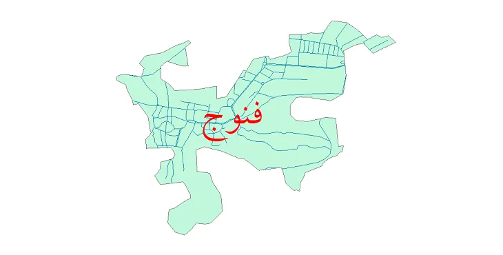 جدیدترین نقشه شیپ فایل شبکه معابر شهر فنوج + pdf