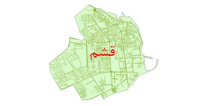 جدیدترین نقشه شیپ فایل شبکه معابر شهر قشم + pdf