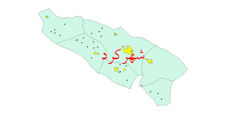 شیپ فایل تقسیمات سیاسی شهرستان شهرکرد + فایل pdf
