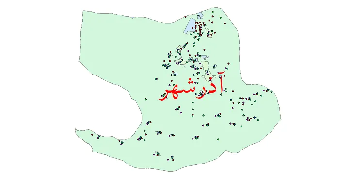 شیپ فایل جمعیت نقاط شهری و روستایی شهرستان آذرشهر از سال 1335 تا 1395