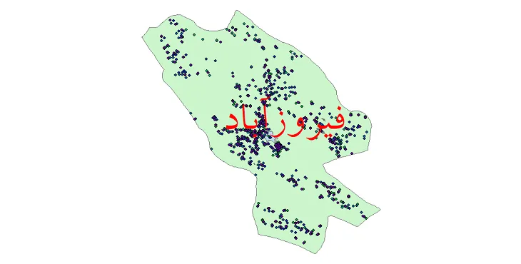 دانلود نقشه شیپ فایل جمعیت نقاط شهری و روستایی شهرستان فیروزآباد از سال 1335 تا 1395