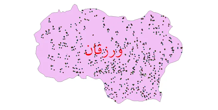 شیپ فایل جمعیت نقاط شهری و روستایی شهرستان ورزقان از سال 1335 تا 1395