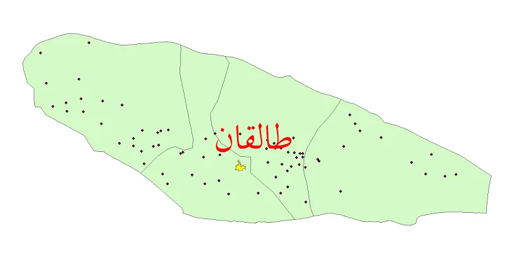 شیپ فایل تقسیمات سیاسی شهرستان طالقان + فایل pdf