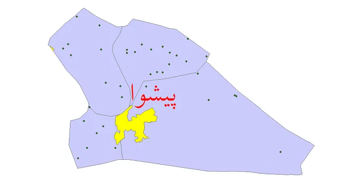 شیپ فایل تقسیمات سیاسی شهرستان پیشوا + فایل pdf
